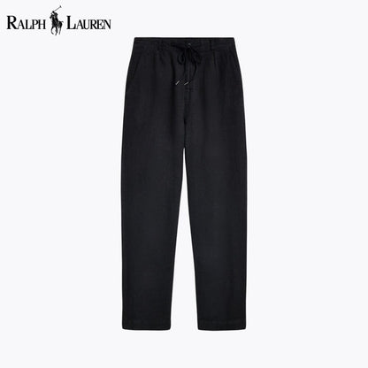 RL Lateef Relaxed Fit Pleated Linen Pant RL Lateef Relaxed Fit Pleated Linen Pant Slate Crown Black 28 