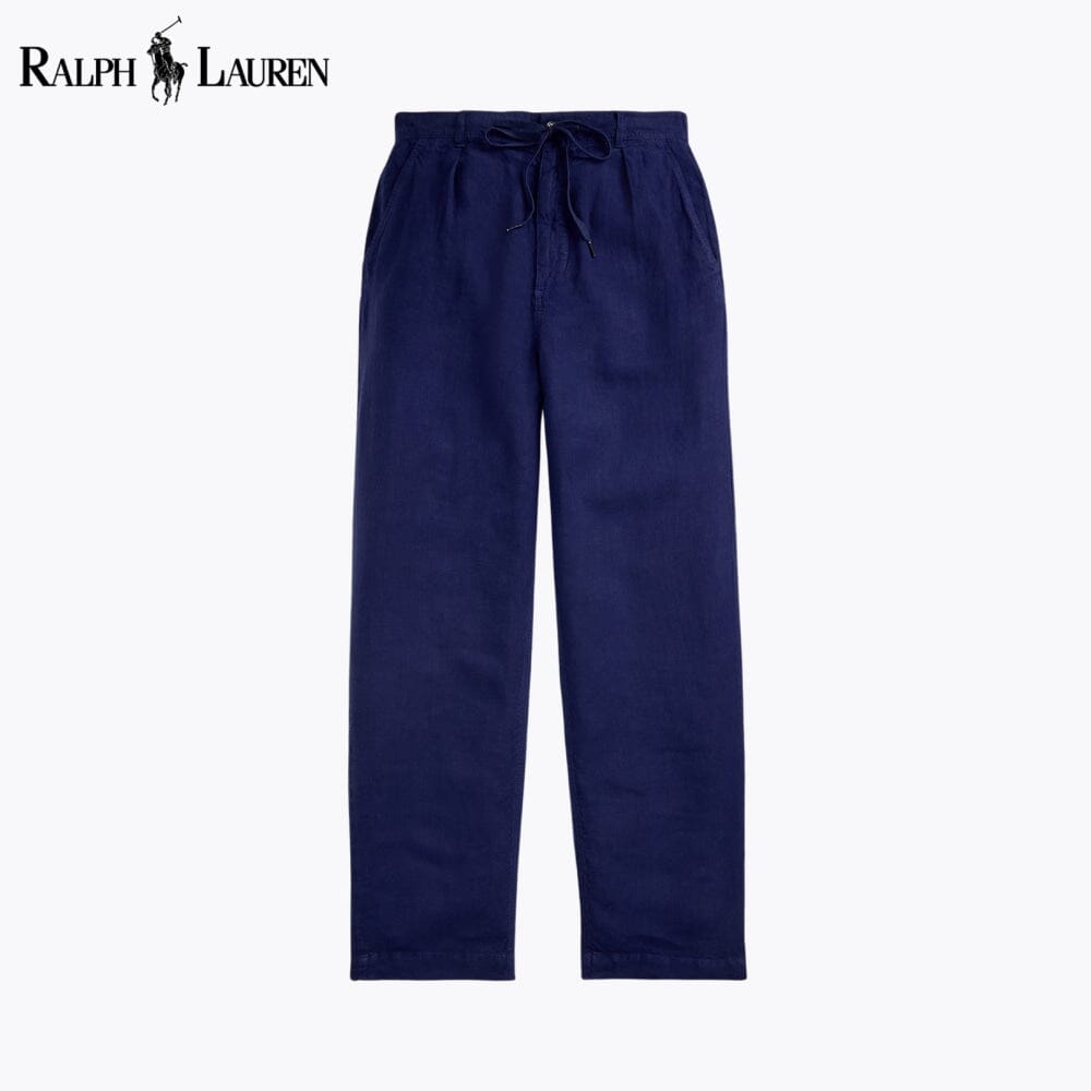RL Lateef Relaxed Fit Pleated Linen Pant RL Lateef Relaxed Fit Pleated Linen Pant Slate Crown Blue Navy 28 