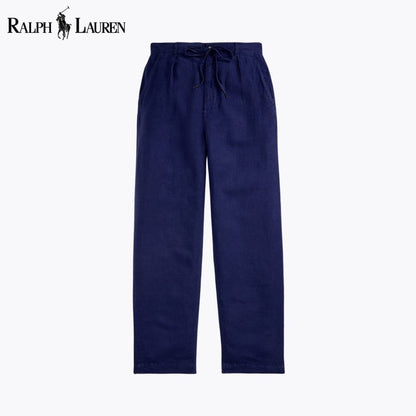 RL Lateef Relaxed Fit Pleated Linen Pant RL Lateef Relaxed Fit Pleated Linen Pant Slate Crown Blue Navy 28 