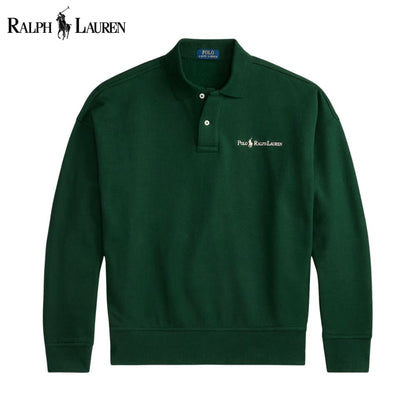 RL Logo Collared Sweatshirt RL Logo Collared Sweatshirt Slate Crown Pine Green S 