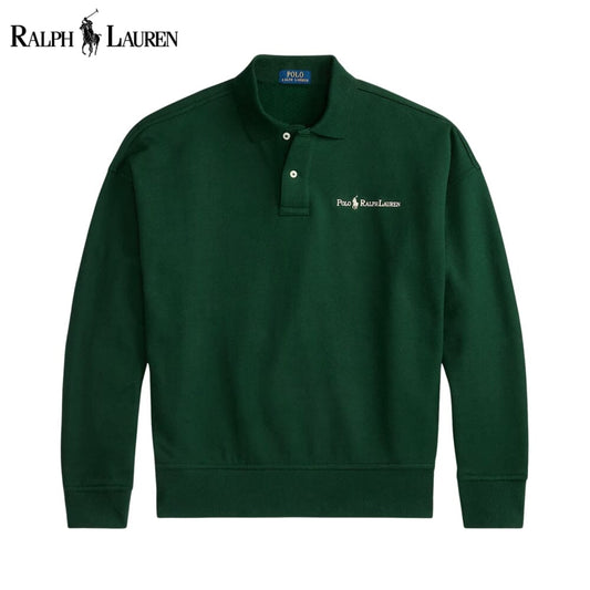 RL Logo Collared Sweatshirt RL Logo Collared Sweatshirt Slate Crown Pine Green S 
