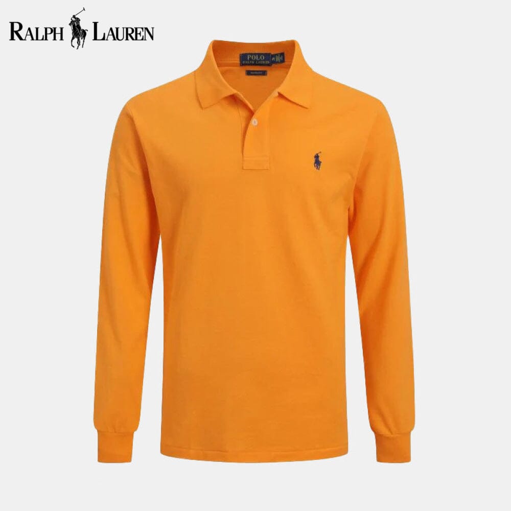 RL Long Slim Fit Dress Shirt RL Long Slim Fit Dress Shirt Slate Crown Orange S 