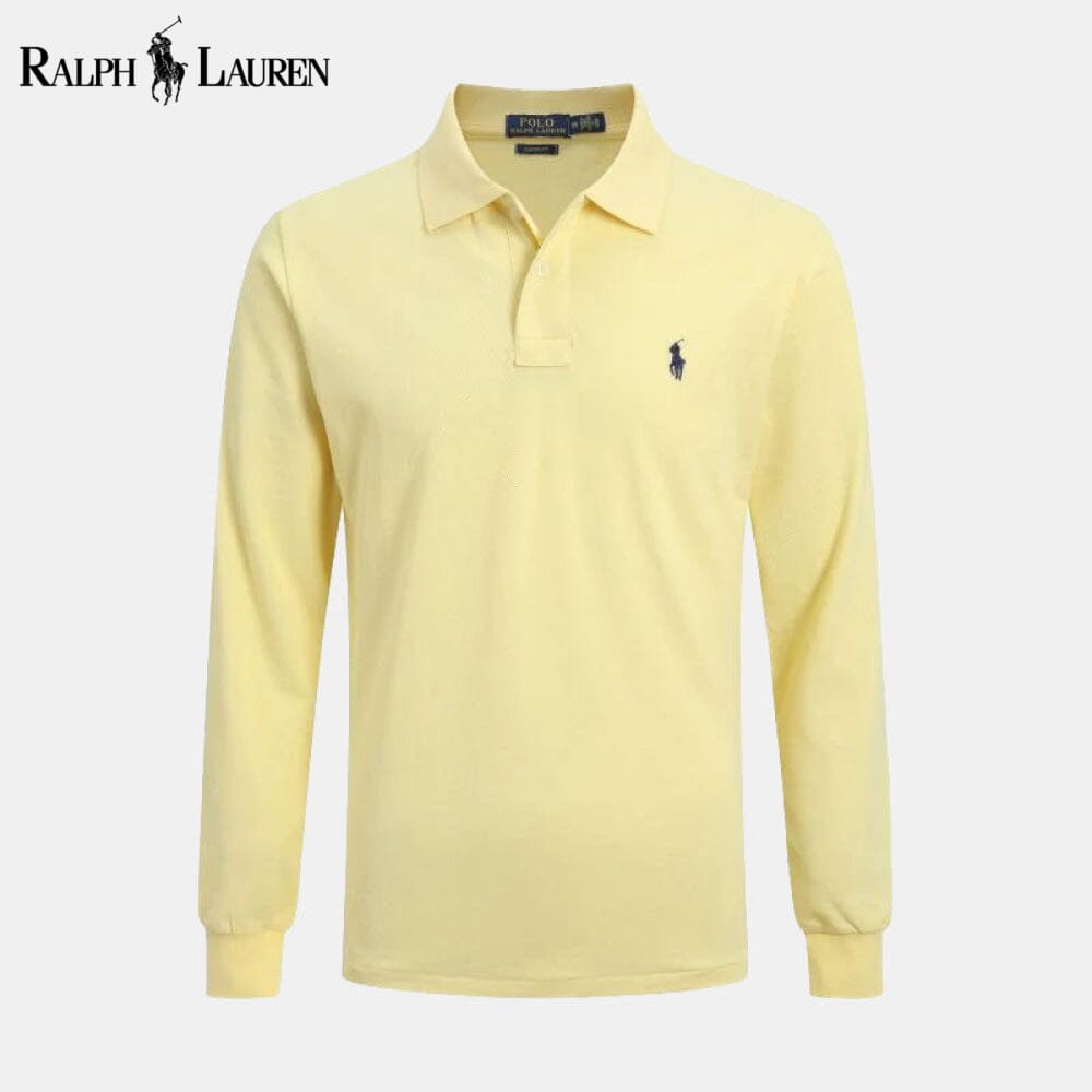 RL Long Slim Fit Dress Shirt RL Long Slim Fit Dress Shirt Slate Crown Yellow S 