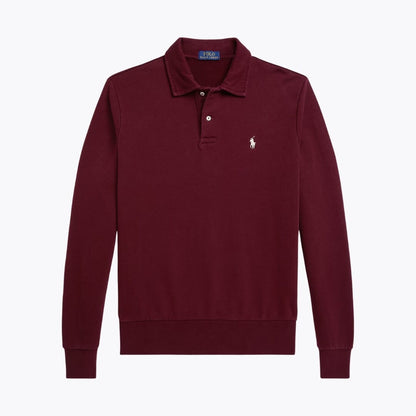 RL Loopback Fleece Collared Sweatshirt RL Loopback Fleece Collared Sweatshirt Slate Crown Classic Wine S 