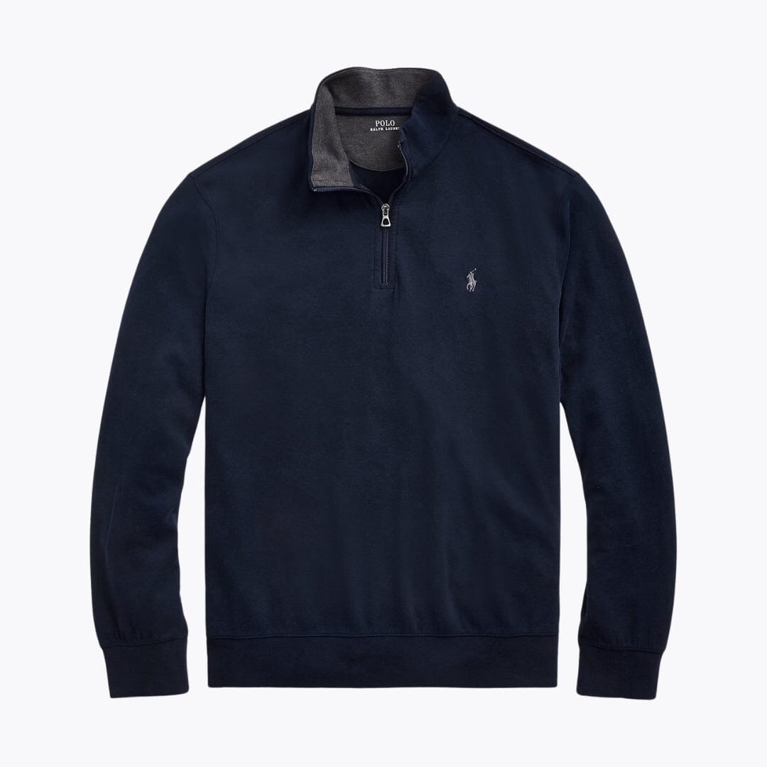 RL Luxury Jersey Quarter-Zip Pullover RL Luxury Jersey Quarter-Zip Pullover Slate Crown Aviator Navy S 