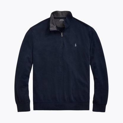 RL Luxury Jersey Quarter-Zip Pullover RL Luxury Jersey Quarter-Zip Pullover Slate Crown Aviator Navy S 