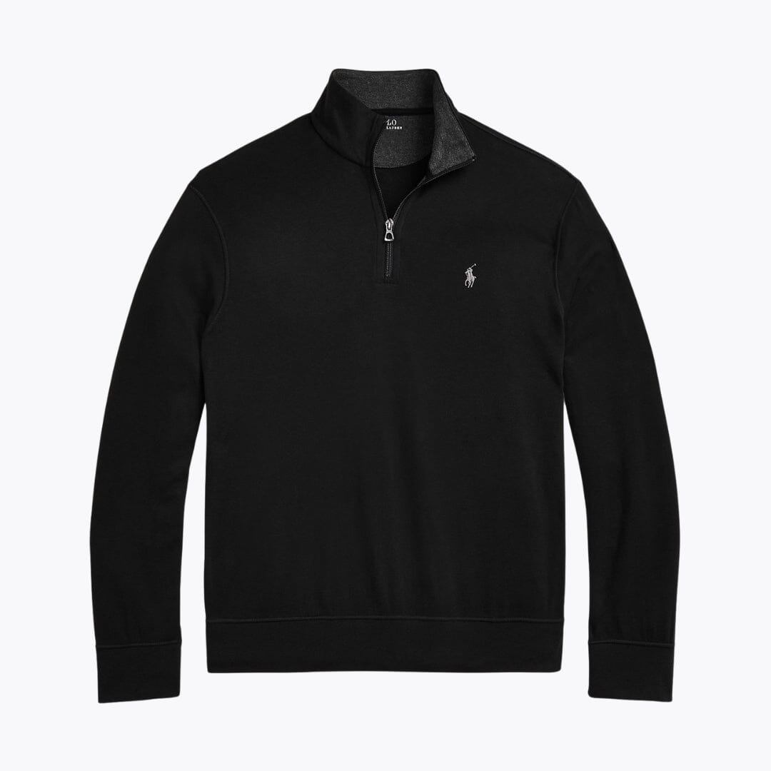 RL Luxury Jersey Quarter-Zip Pullover RL Luxury Jersey Quarter-Zip Pullover Slate Crown Black S 