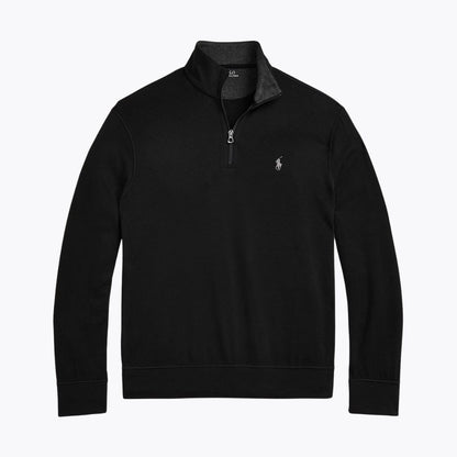 RL Luxury Jersey Quarter-Zip Pullover RL Luxury Jersey Quarter-Zip Pullover Slate Crown Black S 