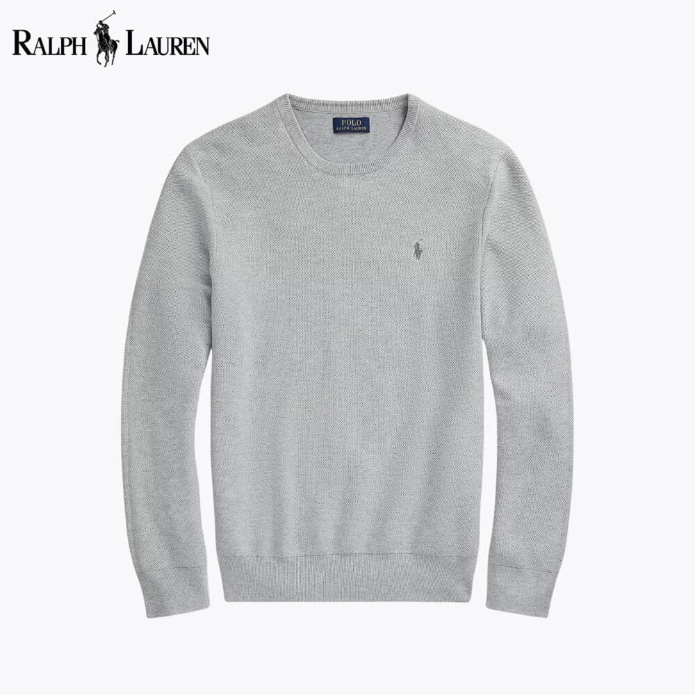 RL Mesh-Knit Cotton Crewneck Sweater RL Mesh-Knit Cotton Crewneck Sweater Slate Crown 