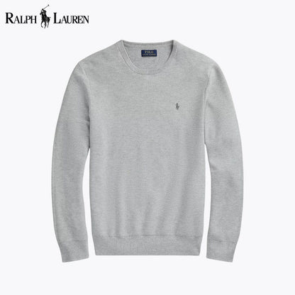 RL Mesh-Knit Cotton Crewneck Sweater RL Mesh-Knit Cotton Crewneck Sweater Slate Crown 