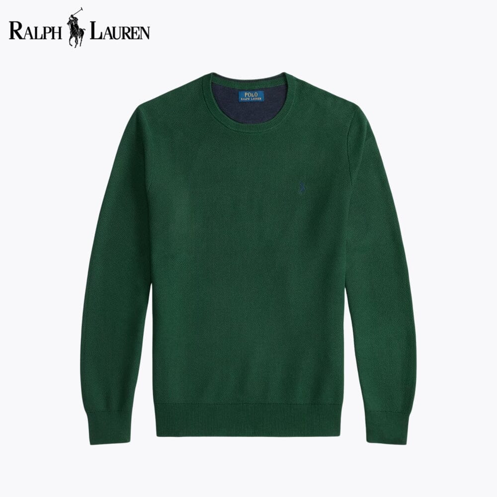RL Mesh-Knit Cotton Crewneck Sweater RL Mesh-Knit Cotton Crewneck Sweater Slate Crown 