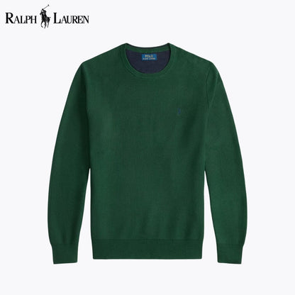 RL Mesh-Knit Cotton Crewneck Sweater RL Mesh-Knit Cotton Crewneck Sweater Slate Crown 
