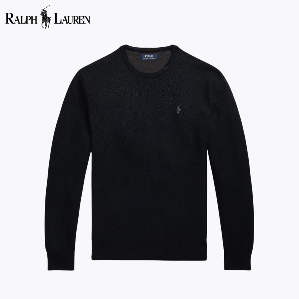 RL Mesh-Knit Cotton Crewneck Sweater RL Mesh-Knit Cotton Crewneck Sweater Slate Crown 