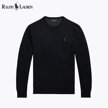 RL Mesh-Knit Cotton Crewneck Sweater RL Mesh-Knit Cotton Crewneck Sweater Slate Crown 