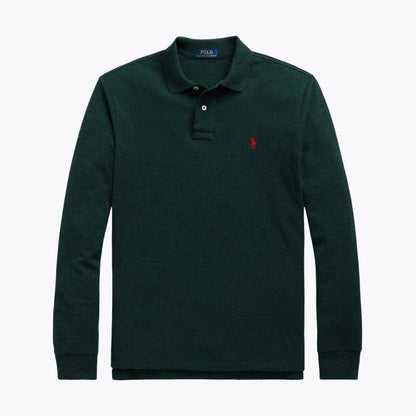 RL Mesh Long-Sleeve Polo Shirt RL Mesh Long-Sleeve Polo Shirt Slate Crown Scotch Pine Heather S 