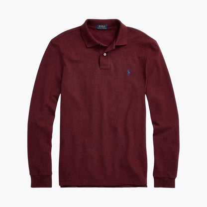 RL Mesh Long-Sleeve Polo Shirt RL Mesh Long-Sleeve Polo Shirt Slate Crown Spring Wine Heather S 