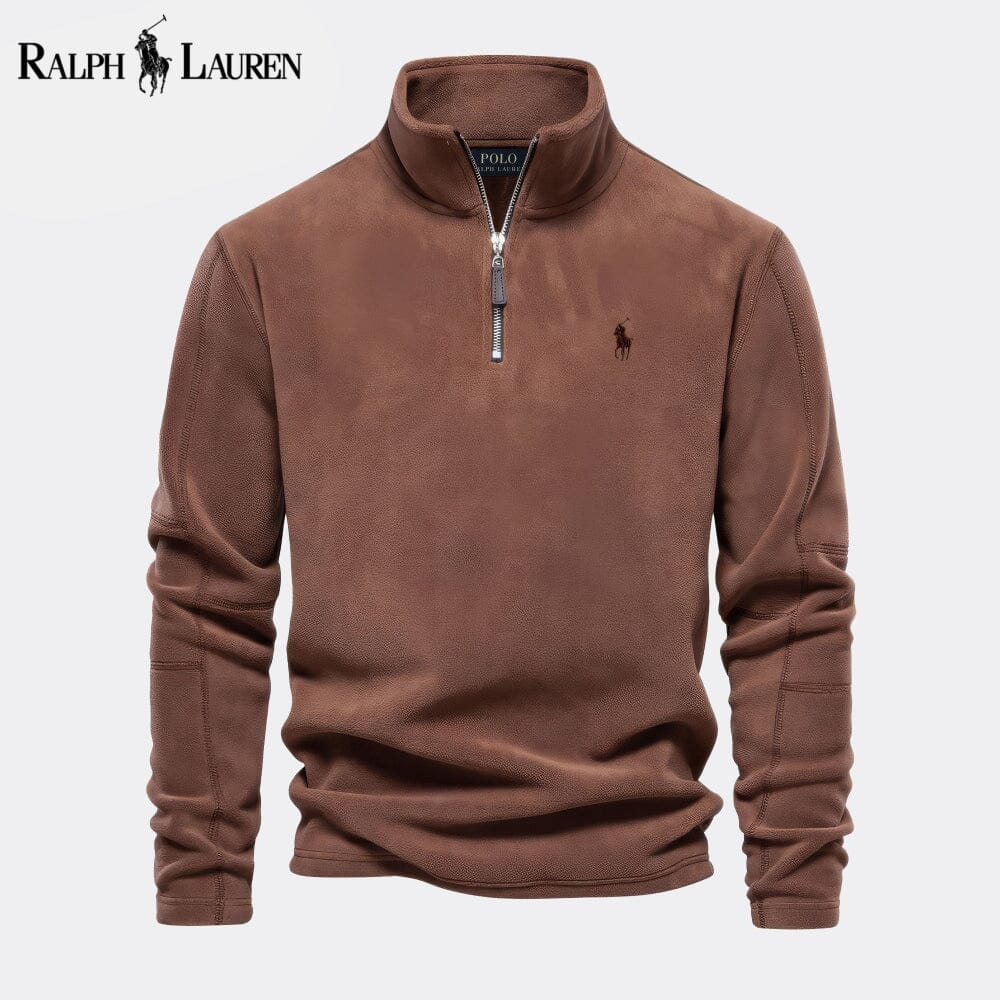 RL Prestige Cable-Knit Wool Knit Sweater RL Prestige Cable-Knit Wool Knit Sweater Slate Crown Brown S 