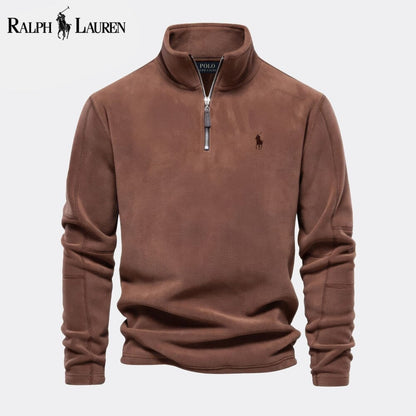RL Prestige Cable-Knit Wool Knit Sweater RL Prestige Cable-Knit Wool Knit Sweater Slate Crown Brown S 