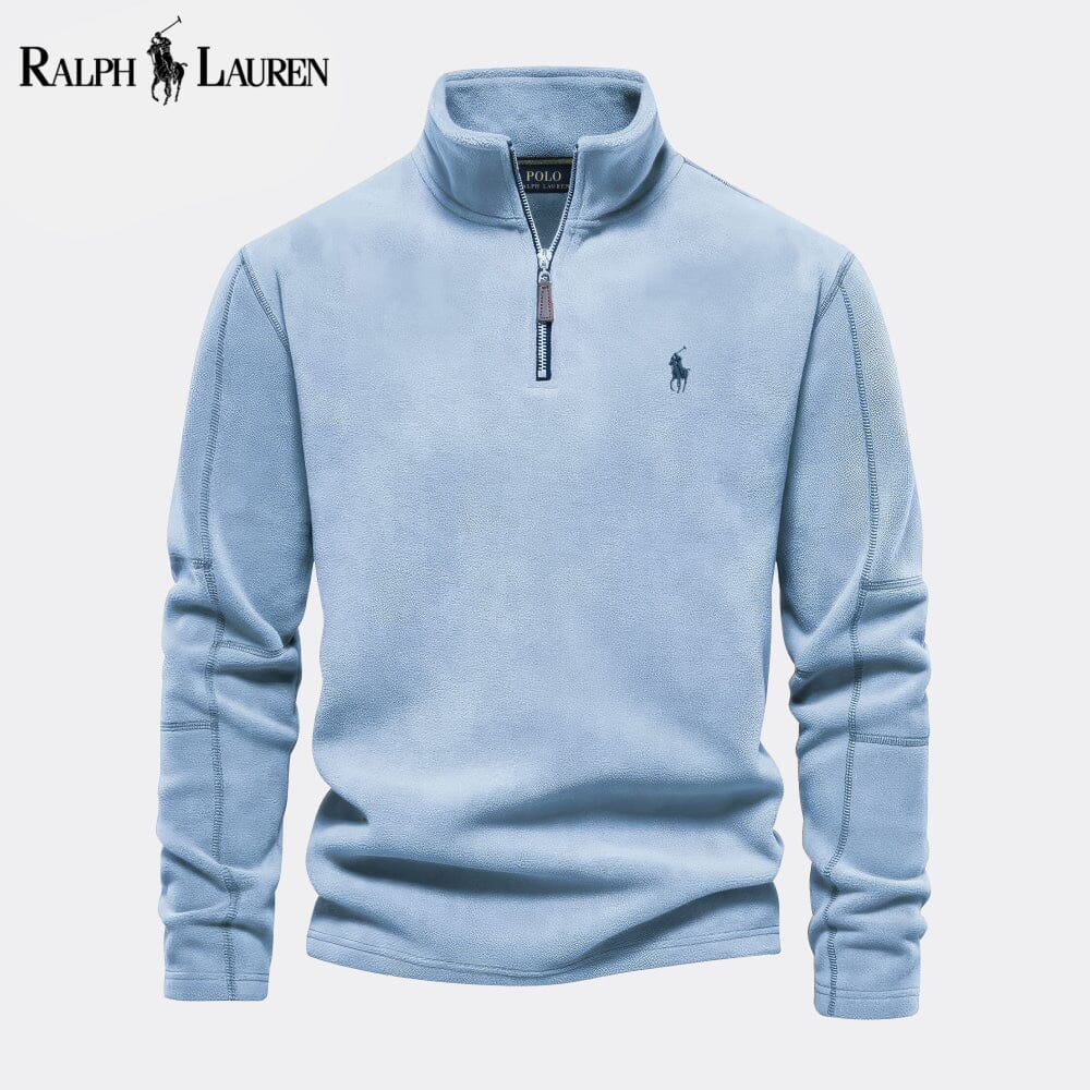 RL Prestige Cable-Knit Wool Knit Sweater RL Prestige Cable-Knit Wool Knit Sweater Slate Crown Light Blue S 