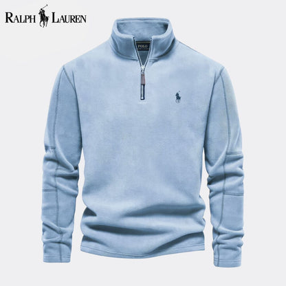 RL Prestige Cable-Knit Wool Knit Sweater RL Prestige Cable-Knit Wool Knit Sweater Slate Crown Light Blue S 