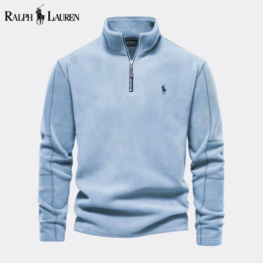 RL Prestige Cable-Knit Wool Knit Sweater RL Prestige Cable-Knit Wool Knit Sweater Slate Crown Light Blue S 