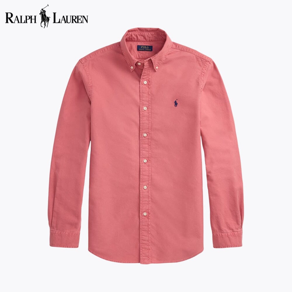 RL Slim Fit Garment-Dyed Oxford Shirt RL Slim Fit Garment-Dyed Oxford Shirt Slate Crown Berry S 