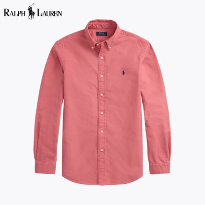 RL Slim Fit Garment-Dyed Oxford Shirt RL Slim Fit Garment-Dyed Oxford Shirt Slate Crown Berry S 
