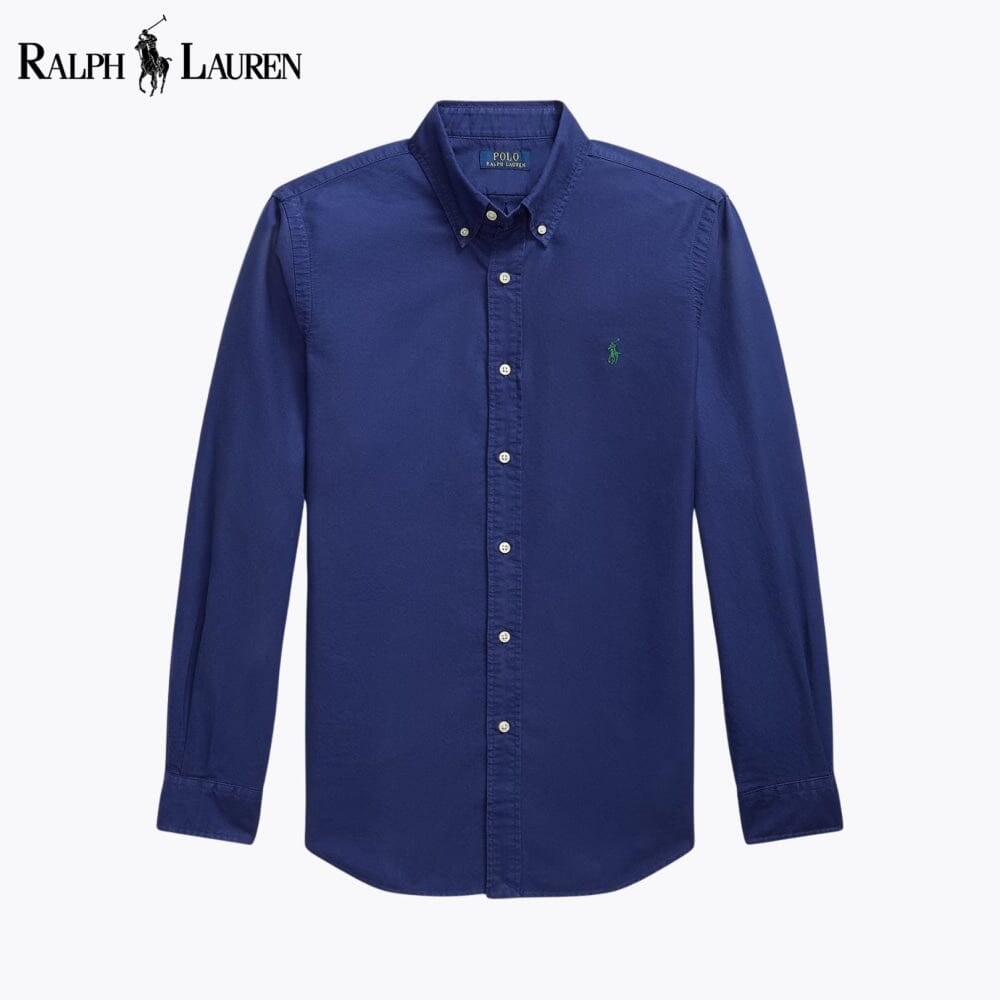 RL Slim Fit Garment-Dyed Oxford Shirt RL Slim Fit Garment-Dyed Oxford Shirt Slate Crown Freshwater S 