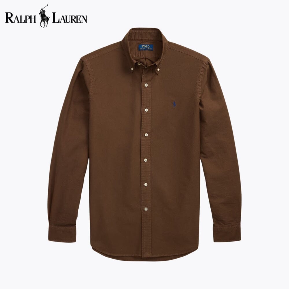 RL Slim Fit Garment-Dyed Oxford Shirt RL Slim Fit Garment-Dyed Oxford Shirt Slate Crown Grown S 