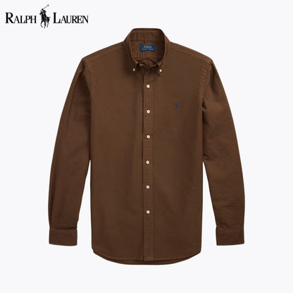 RL Slim Fit Garment-Dyed Oxford Shirt RL Slim Fit Garment-Dyed Oxford Shirt Slate Crown Grown S 