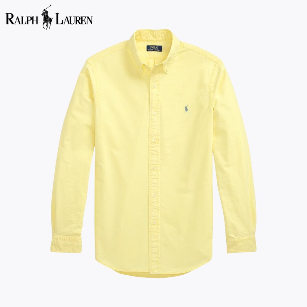 RL Slim Fit Garment-Dyed Oxford Shirt RL Slim Fit Garment-Dyed Oxford Shirt Slate Crown Yellow S 