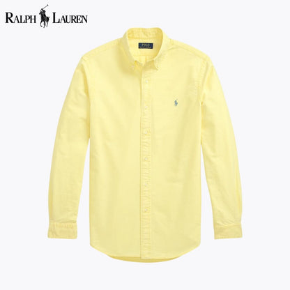 RL Slim Fit Garment-Dyed Oxford Shirt RL Slim Fit Garment-Dyed Oxford Shirt Slate Crown Yellow S 