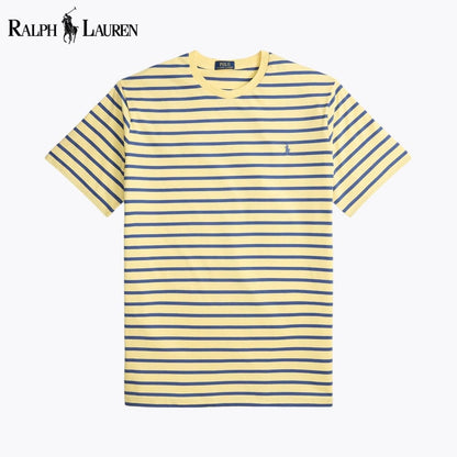 RL Striped Jersey Crewneck T-Shirt RL Striped Jersey Crewneck T-Shirt Slate Crown Yellow/Old Royal S 