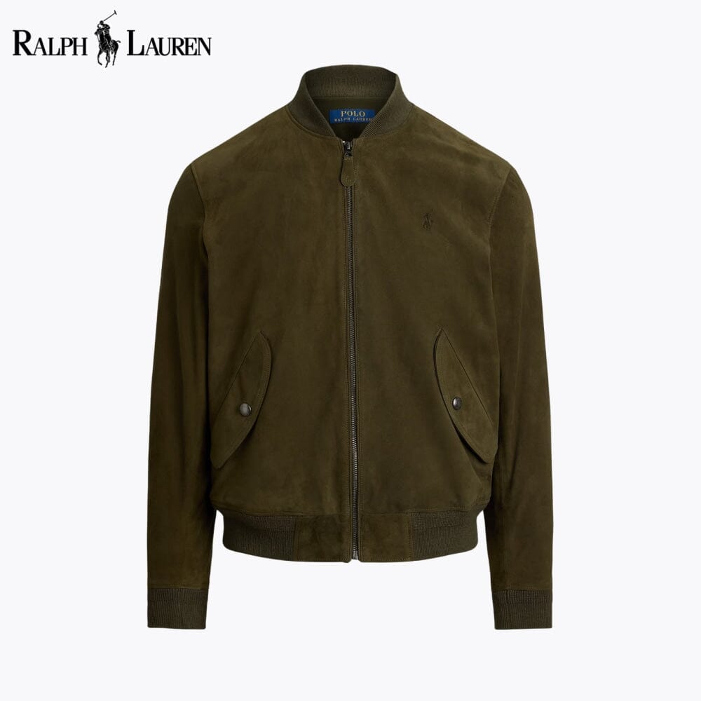 RL Suede Bomber Jacket RL Suede Bomber Jacket Slate Crown Dark Loden S 