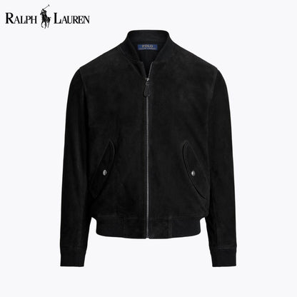 RL Suede Bomber Jacket RL Suede Bomber Jacket Slate Crown Polo Black S 