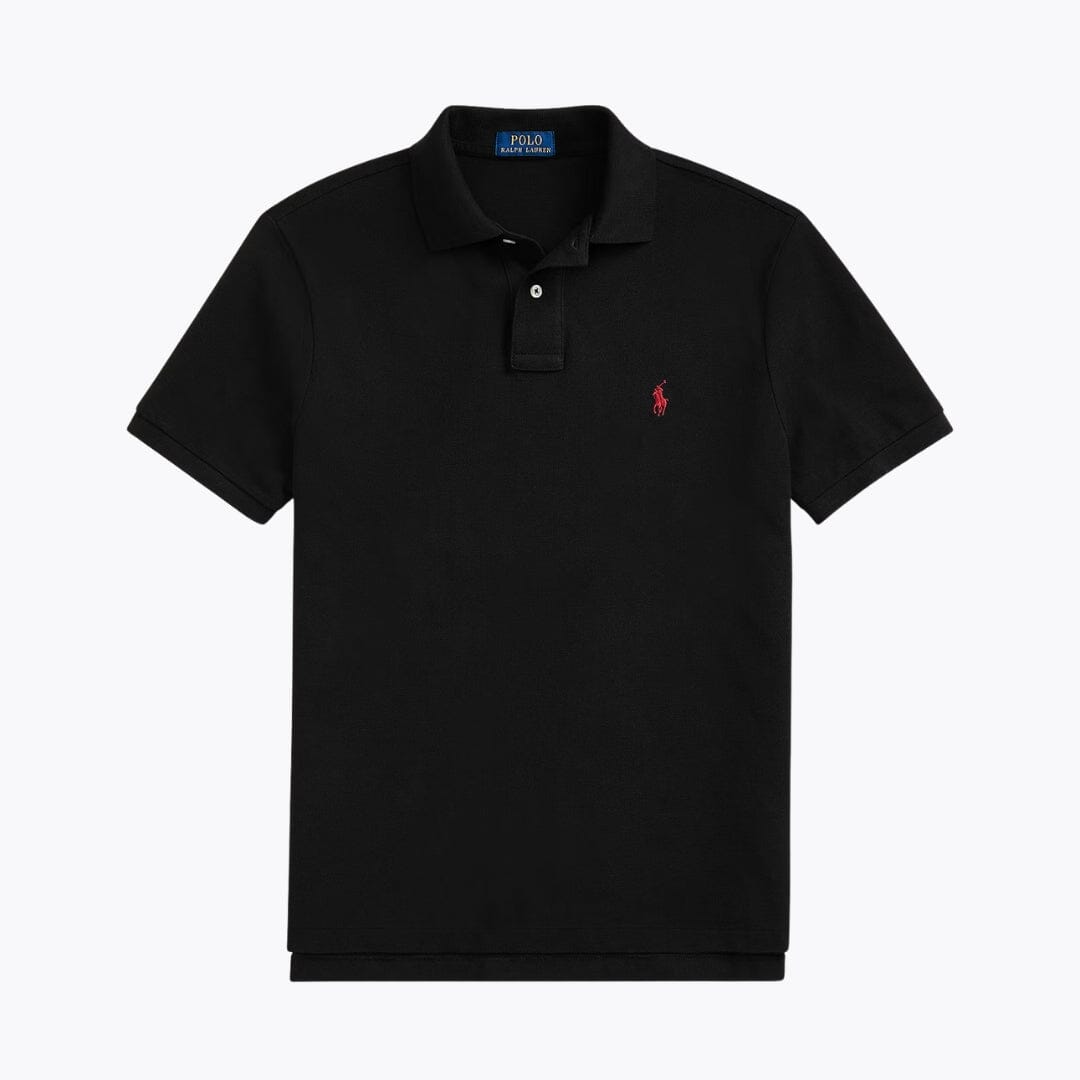 RL The Iconic Mesh Polo Shirt RL The Iconic Mesh Polo Shirt Slate Crown Black/Red S 