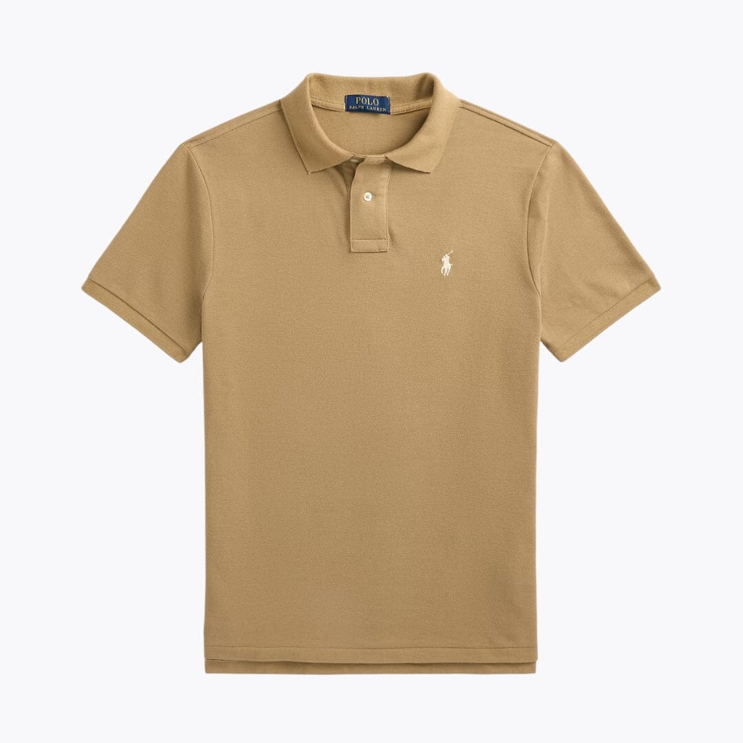 RL The Iconic Mesh Polo Shirt RL The Iconic Mesh Polo Shirt Slate Crown Cafe Tan S 