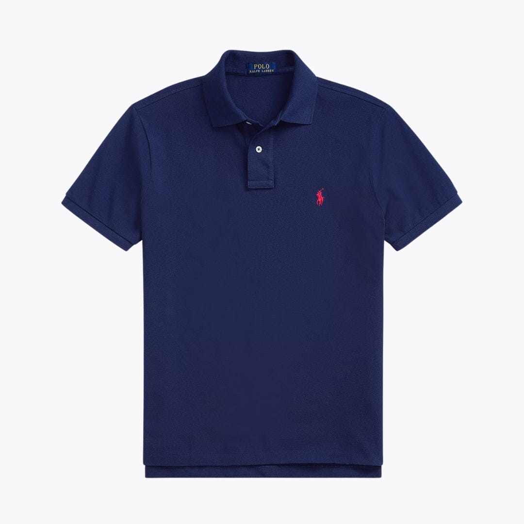 RL The Iconic Mesh Polo Shirt RL The Iconic Mesh Polo Shirt Slate Crown Navy/Red S 