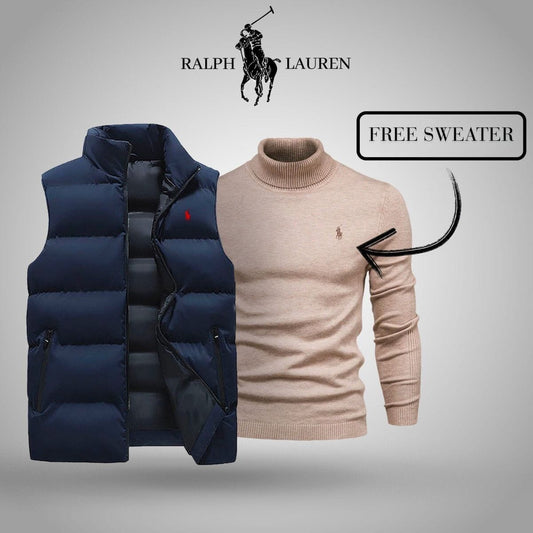 R&L Vest + Exclusive Free Sweater (CLEARANCE) Luxttier Blue Beige M