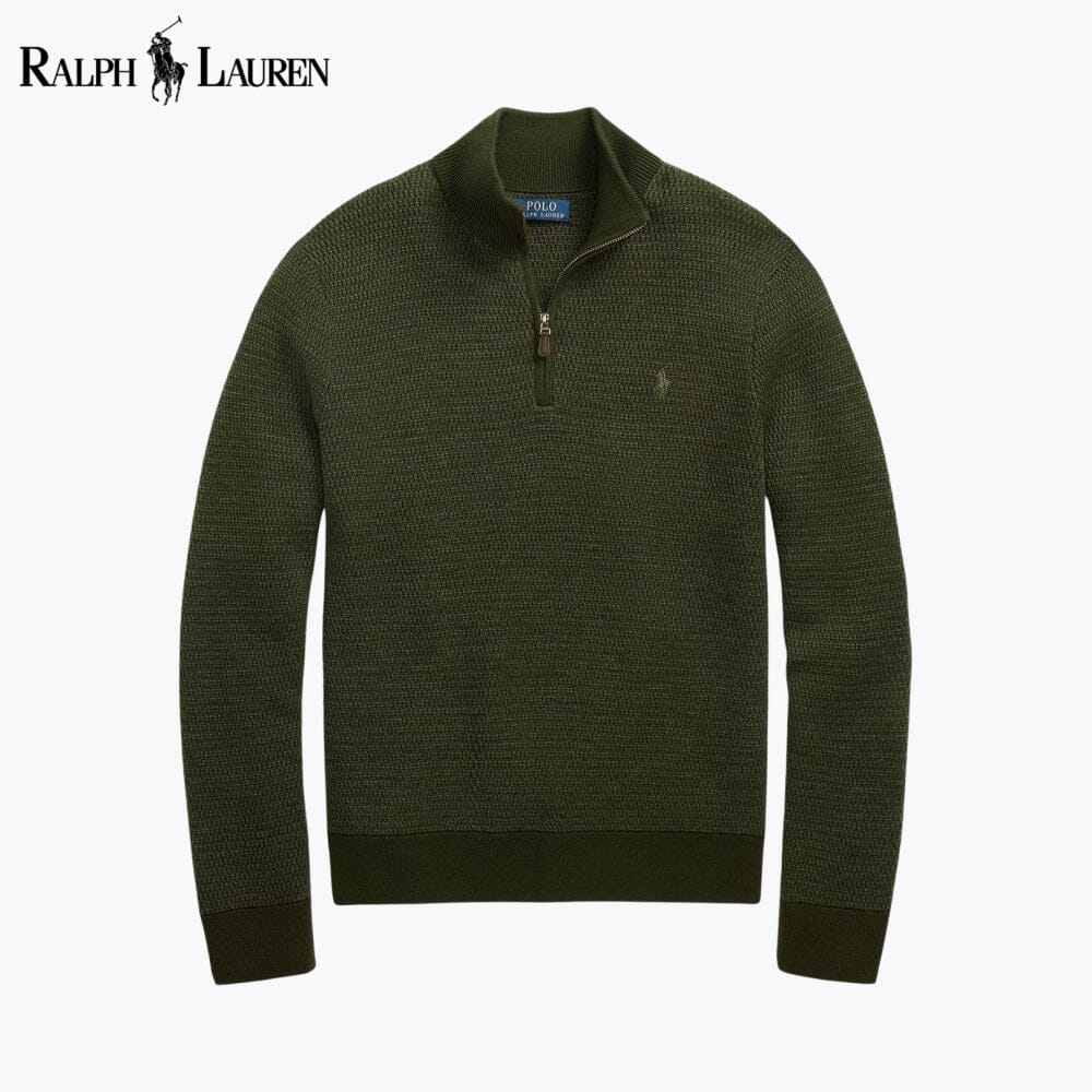 RL Washable Wool Quarter-Zip Sweater RL Washable Wool Quarter-Zip Sweater Slate Crown Olive S 
