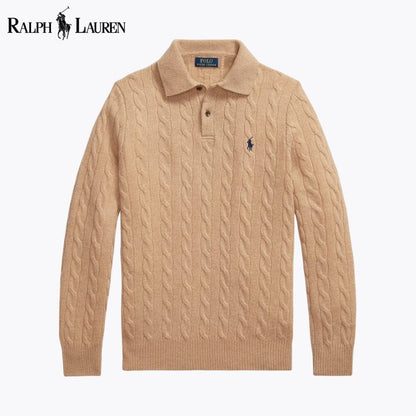 RL Wool–Cashmere Cable-Knit Jumper RL Wool–Cashmere Cable-Knit Jumper Slate Crown Camel S 