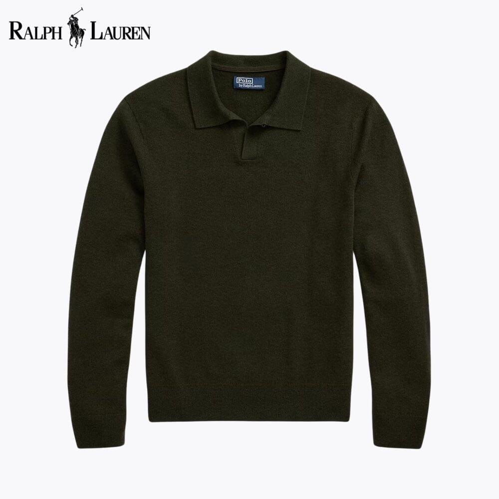 RL Wool Johnny-Collar Sweater RL Wool Johnny-Collar Sweater Slate Crown Leaf Green S 