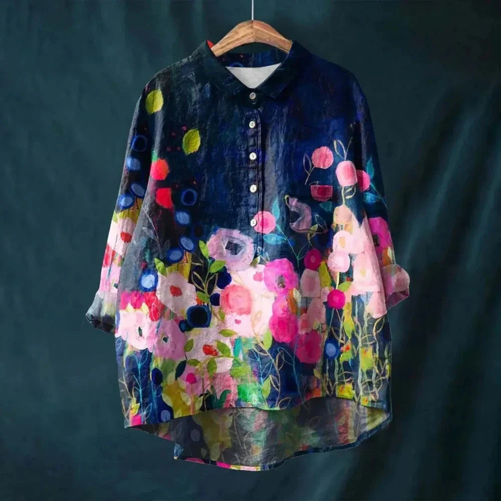 Rosie- VINTAGE FLORAL BLOUSE Shirt Belleza & Glamour Floral Evening S 