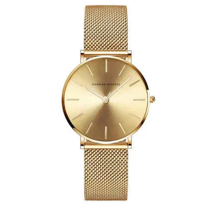 Round Women's Wrist Watch Relógio de Pulso Feminino Redondo Belleza & Glamour Golden 