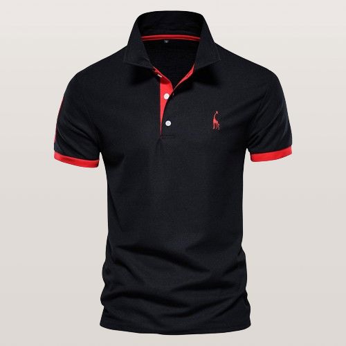 Ryan™ | Sporty Polo Shirt Shirt Belleza & Glamour Black & Red XS 