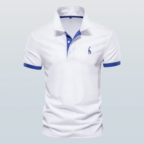 Ryan™ | Sporty Polo Shirt Shirt Belleza & Glamour White & Blue XS 
