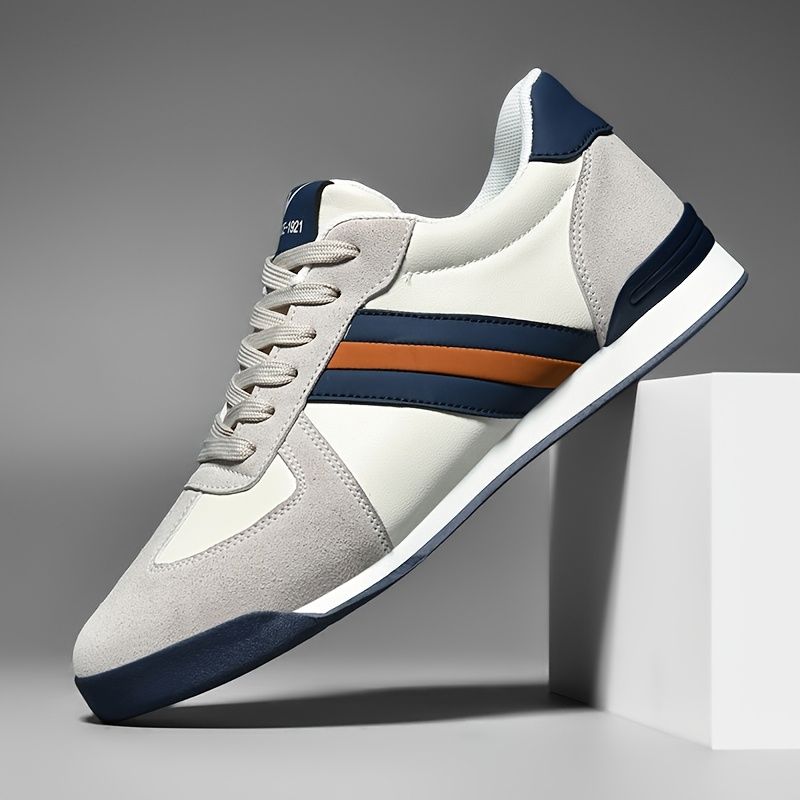 Sideline Leather Sneakers Belleza & Glamour White Navy 5 