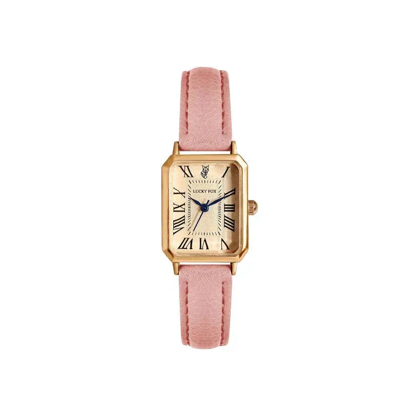 Square Women's Watch Relógio Feminino Quadrado Belleza & Glamour Rosa 