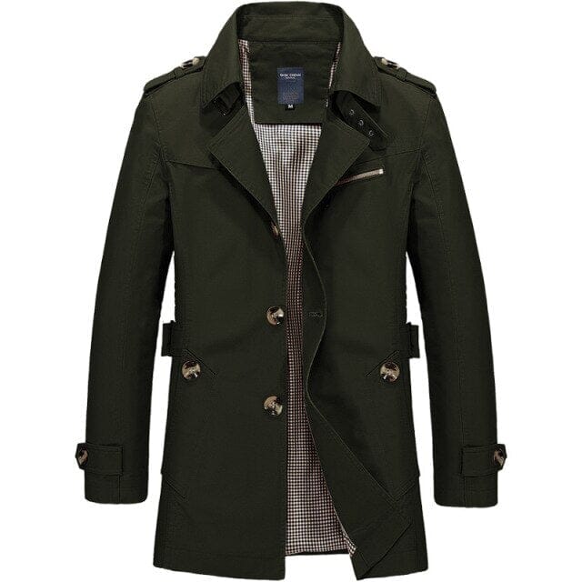 Sterling™ | Vintage Long Coat coat Belleza & Glamour Army Green M 
