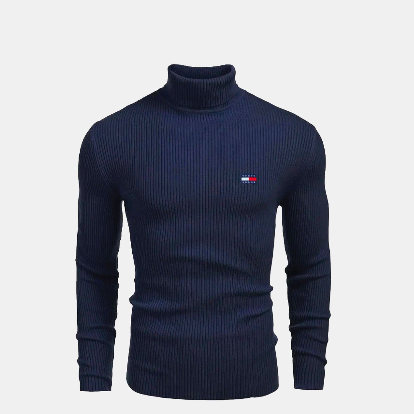 TH Turtleneck Cable-Knit Wool Sweater TH Turtleneck Cable-Knit Wool Sweater Slate Crown Blue S 